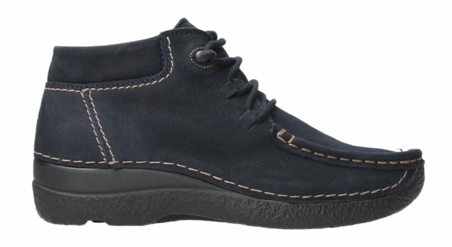 Femme Wolky | Chaussures A Lacets Wolky Femme Seamy Moc Blue