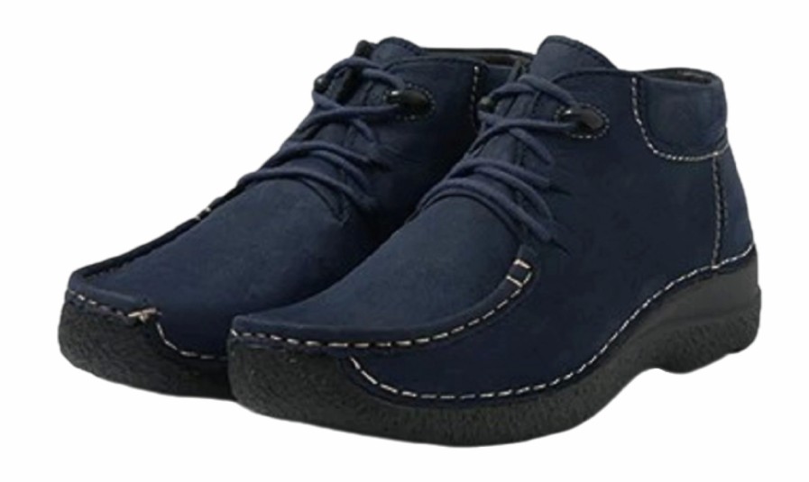 Femme Wolky | Chaussures A Lacets Wolky Femme Seamy Moc Blue