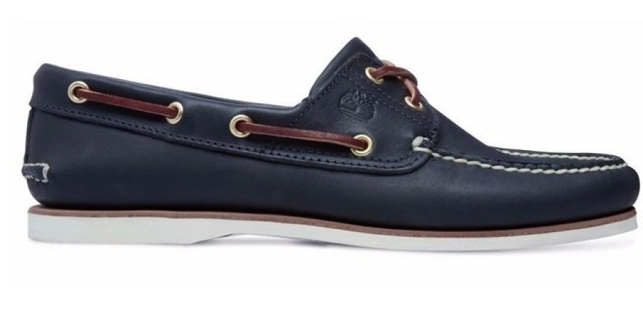 Homme Timberland | Timberland Men Classic Boat 2 Eye Navy Smooth