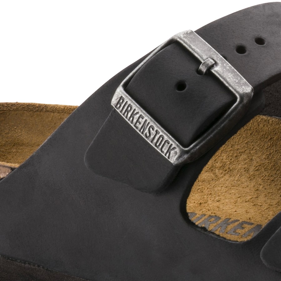 Homme Birkenstock | Sandales Birkenstock Unisexe Arizona Leather Black Oiled