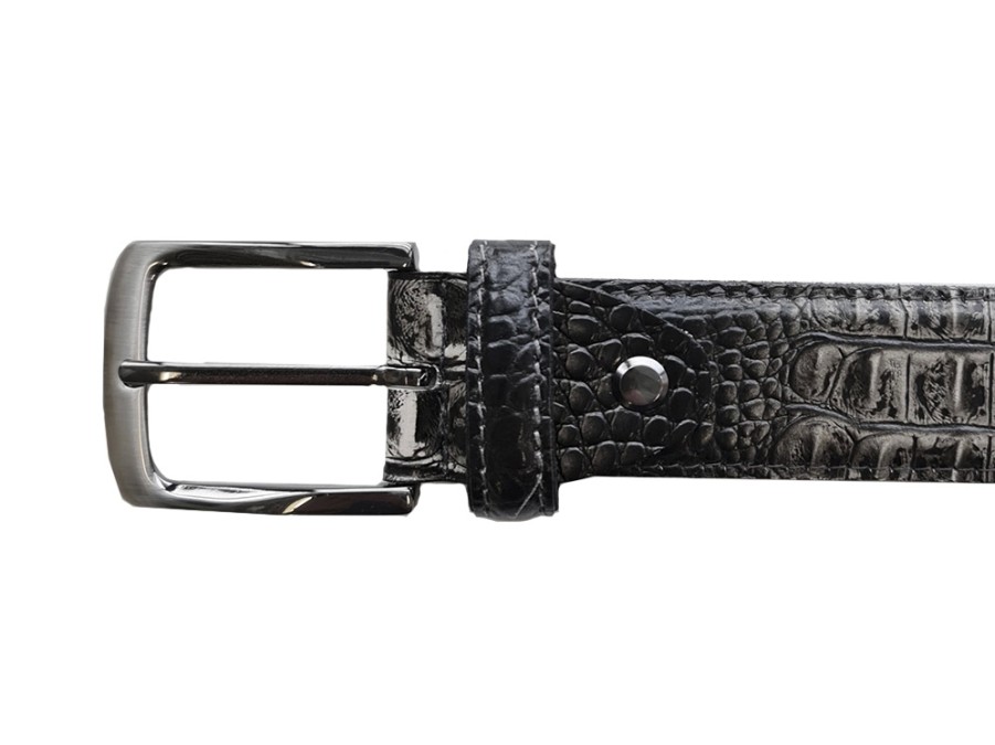 Accessoires Rehab | Ceinture Rehab Croco Vnz Dark Grey