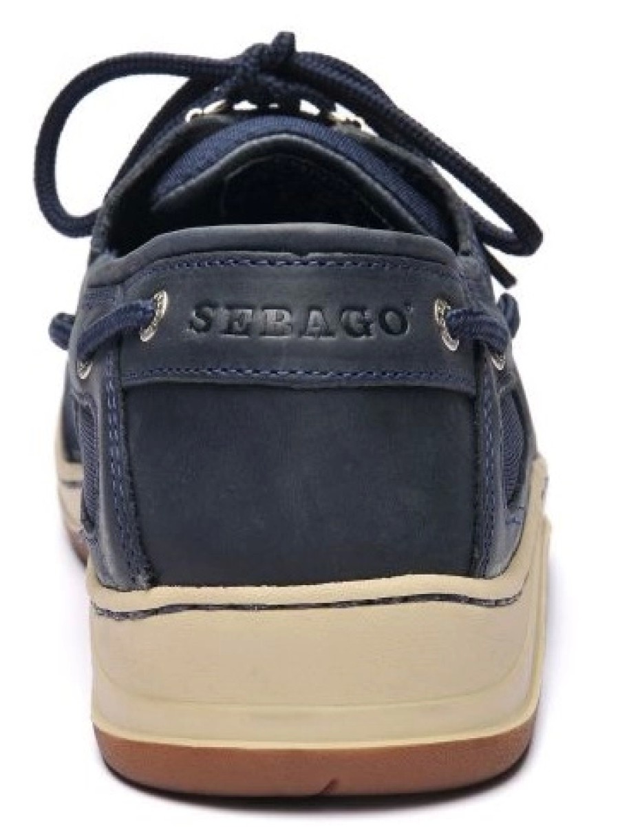 Homme Sebago | Chaussures Bateau Sebago Men Clovehitch Ii Fgl Waxed Blue Navy