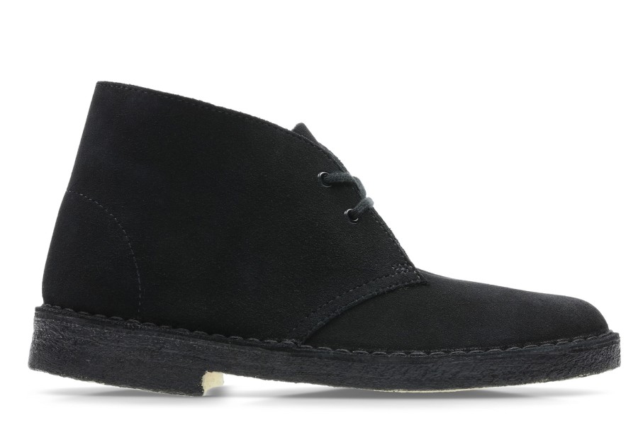 Femme Clarks Originals | Chaussures Clarks Originals Femme Desert Boot Black Suede 2021