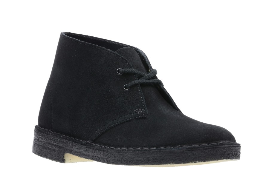 Femme Clarks Originals | Chaussures Clarks Originals Femme Desert Boot Black Suede 2021