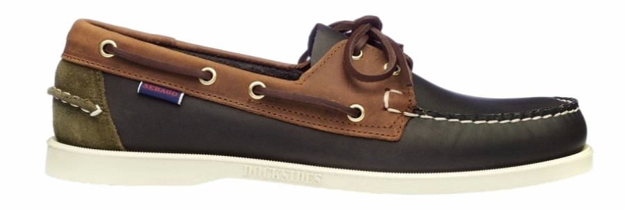 Homme Sebago | Chaussures Bateau Sebago Men Portland Leather Oil Blue Navy Brown Tan