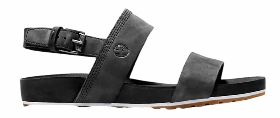 Femme Timberland | Sandales Women Malibu Waves 2Band Sandal Black Nubuck