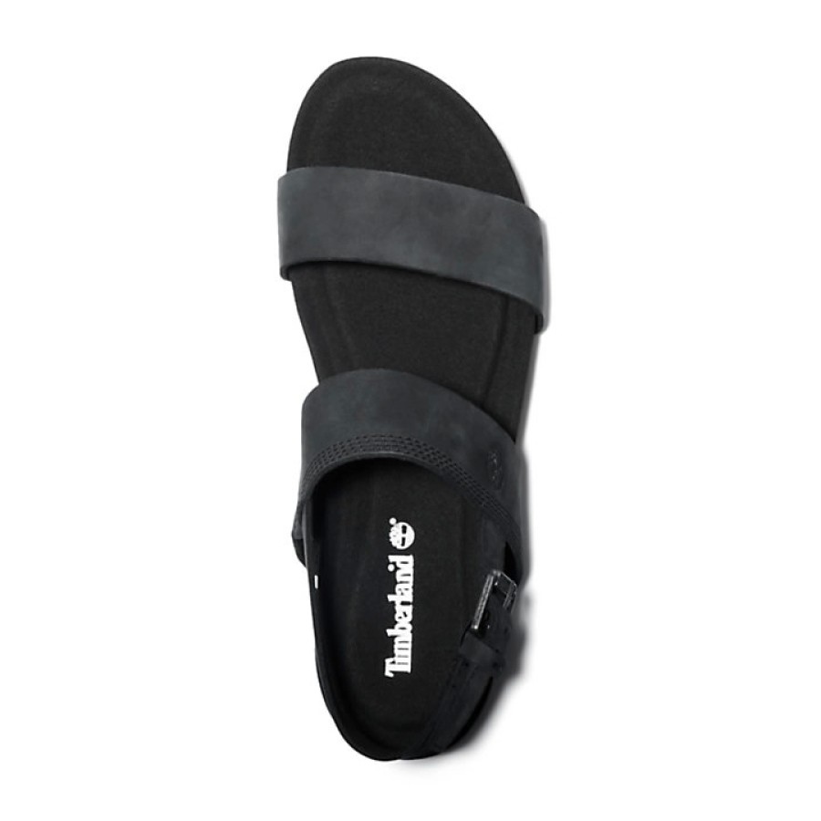 Femme Timberland | Sandales Women Malibu Waves 2Band Sandal Black Nubuck