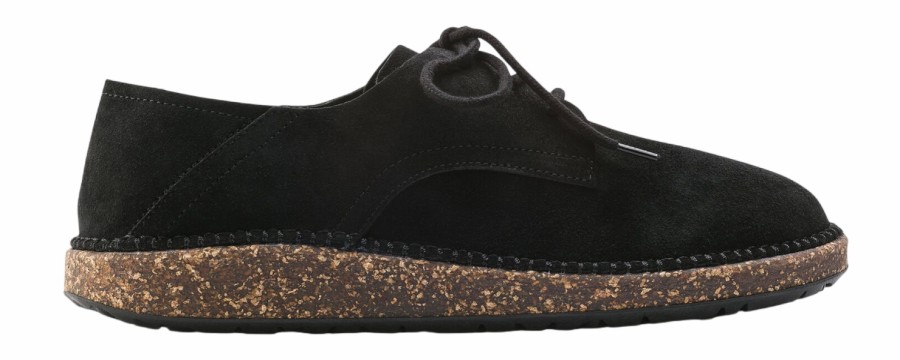 Femme Birkenstock | Chaussure A Lacets Birkenstock Unisex Gary Suede Noir Narrow