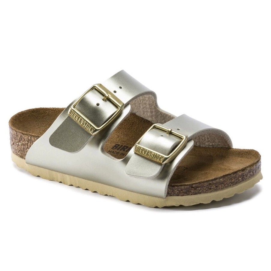 Enfant Birkenstock | Sandales Birkenstock Kids Arizona Bf Electric Metallic Gold Narrow