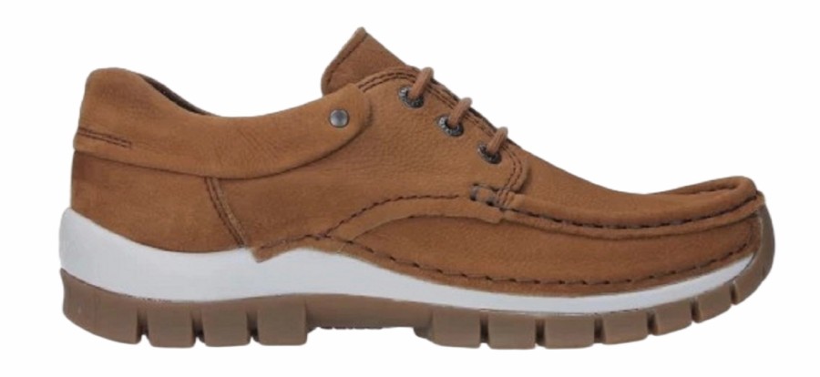 Femme Wolky | Chaussures A Lacets Wolky Femme Fly Cognac