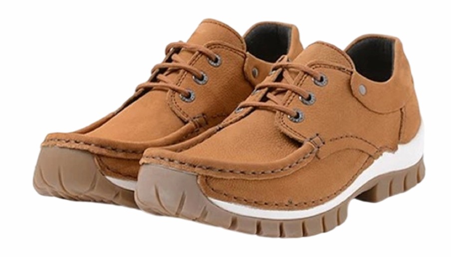 Femme Wolky | Chaussures A Lacets Wolky Femme Fly Cognac