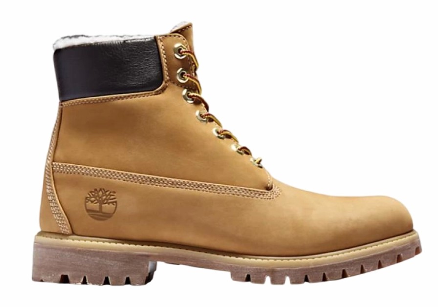 Homme Timberland | Boots Timberland Men 6 Inch Premium Fur Lined Wheat