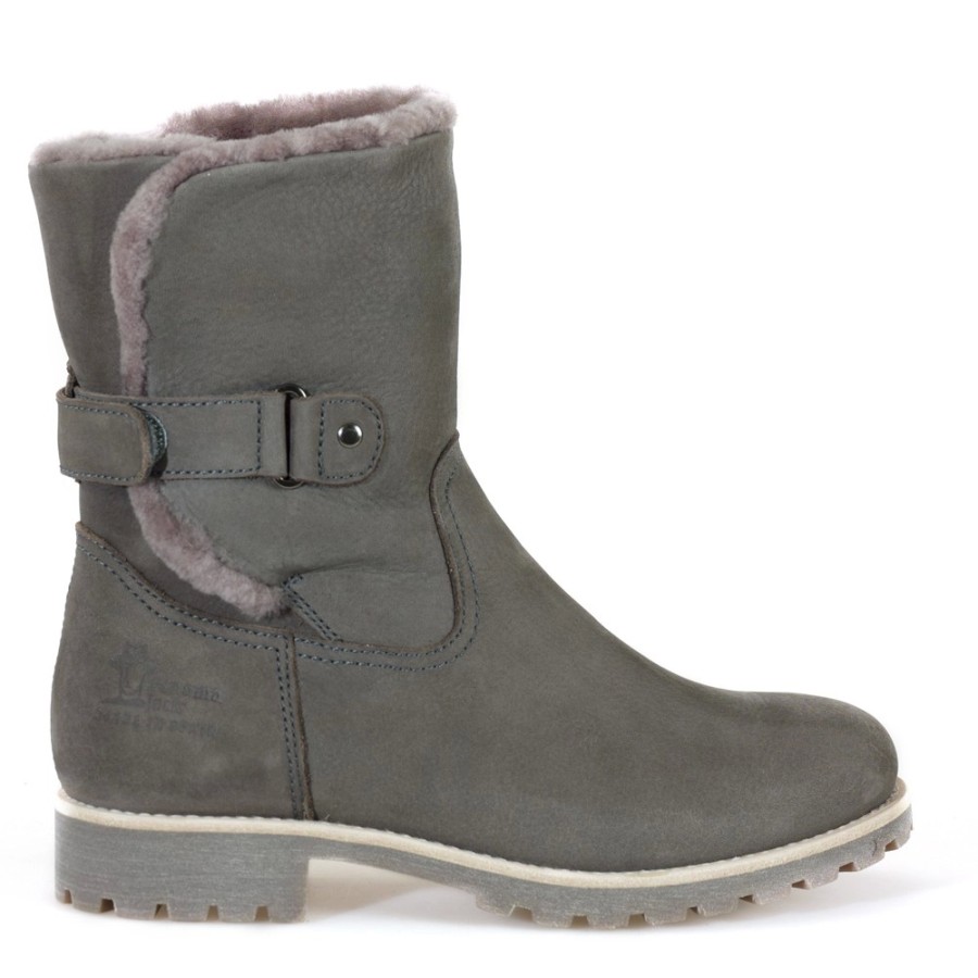 Femme Panama Jack | Bottines Panama Jack Felia Igloo B7 Nobuck Gris Grey