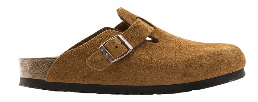 Femme Birkenstock | Sabot Birkenstock Unisex Boston Sfb Mink Regular Suede Leather