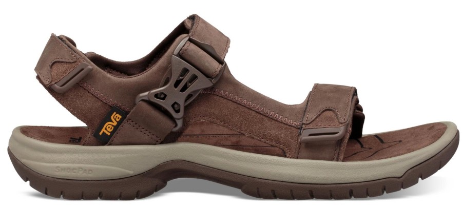 Homme Teva | Sandales Teva Men Tanway Leather Chocolate Brown