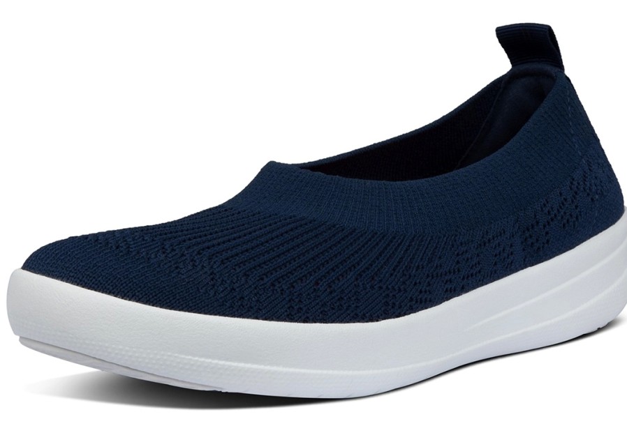 Femme FitFlop | Ballerines Fitflop Women Uberknit Slip-On Ballerina Midnight Navy