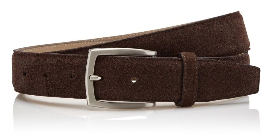 Accessoires Castelijn & Beerens | Ceinture Castelijn & Beerens Heren Suede Mocca