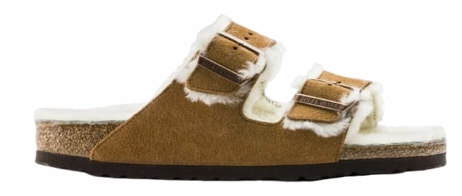 Homme Birkenstock | Sandales Birkenstock Unisexe Arizona Shearling Mink Narrow