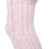 Accessoires UGG | Chaussettes Ugg Women Pom Pom Fleece Lined Crew Sock Seashell Pink