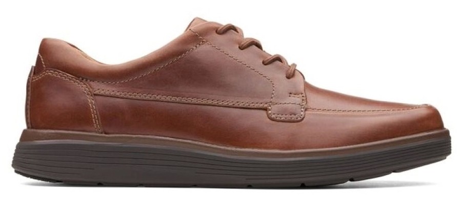 Homme Clarks | Chaussures A Lacets Clarks Men Un Abode Ease Dark Tan Leather