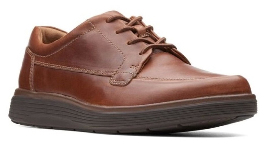 Homme Clarks | Chaussures A Lacets Clarks Men Un Abode Ease Dark Tan Leather