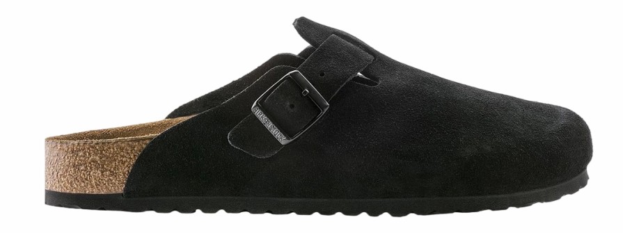 Femme Birkenstock | Sabot Birkenstock Unisex Boston Sfb Black Regular