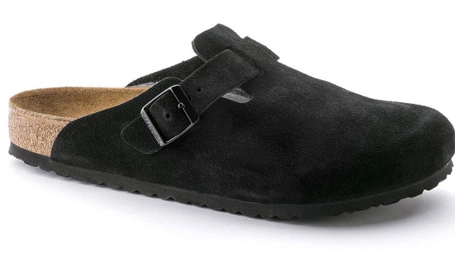 Femme Birkenstock | Sabot Birkenstock Unisex Boston Sfb Black Regular