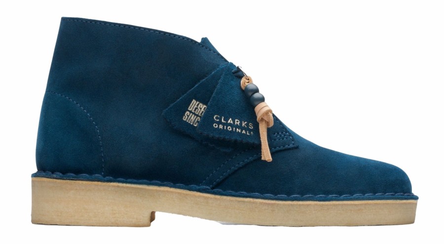 Femme Clarks Originals | Chaussures Clarks Originals Femmes Desert Boot Deep Blue Suede