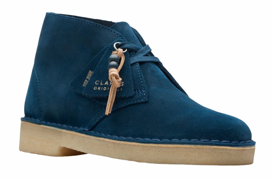 Femme Clarks Originals | Chaussures Clarks Originals Femmes Desert Boot Deep Blue Suede