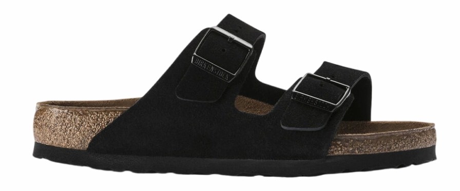 Femme Birkenstock | Sandales Birkenstock Unisex Arizona Suede Black Regular