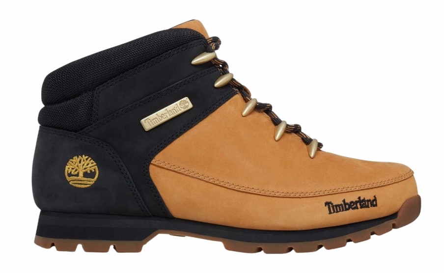 Homme Timberland | Timberland Men'S Euro Sprint Hiker Black/Wheat