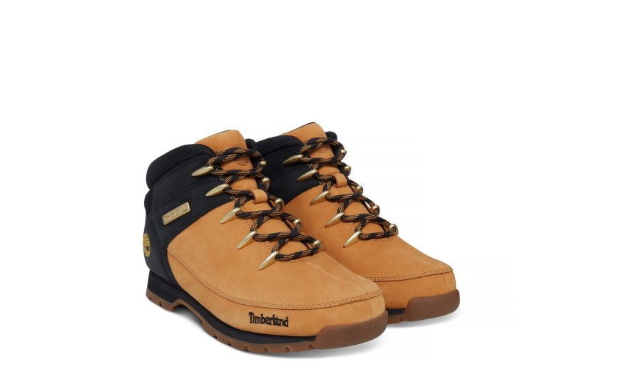 Homme Timberland | Timberland Men'S Euro Sprint Hiker Black/Wheat