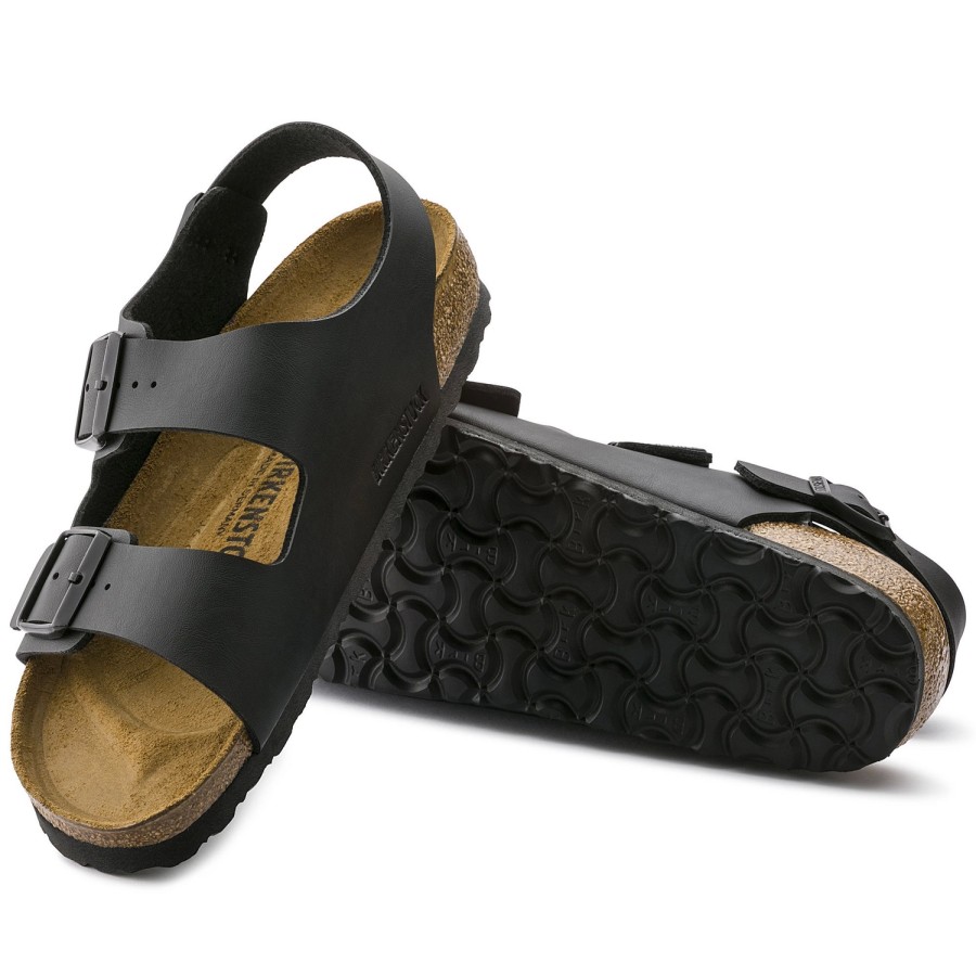 Femme Birkenstock | Sandales Birkenstock Unisexe Milano Bf Black Regular