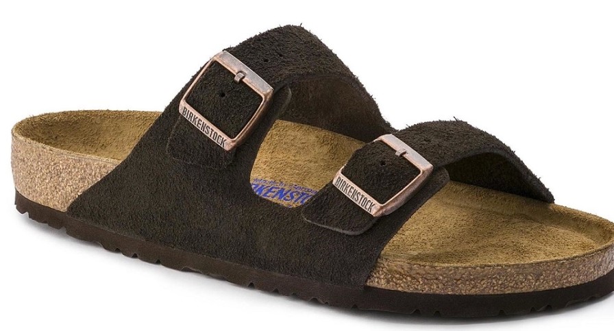 Homme Birkenstock | Sandales Birkenstock Unisexe Arizona Sfb Mocca Suede Regular