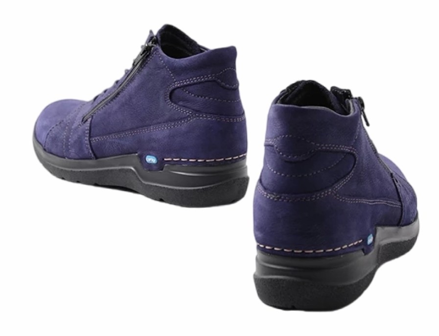 Femme Wolky | Chaussures A Lacets Wolky Femme Why Antique Nubuck Purple