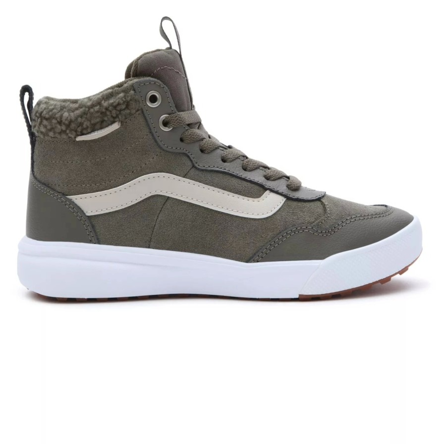 Femme Vans | Baskets Vans Femme Range Exp Hi Vansguard Leather Suede Olive Fonce