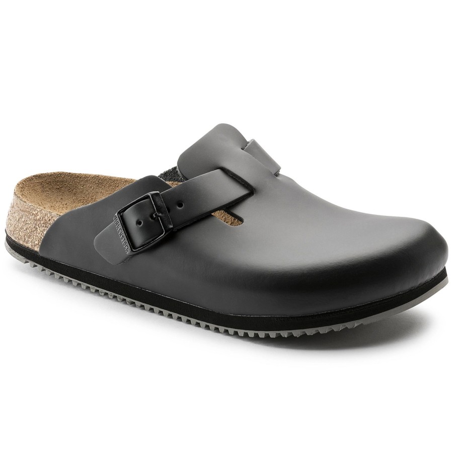 Femme Birkenstock | Sabot Birkenstock Boston Regular Cuir Noir