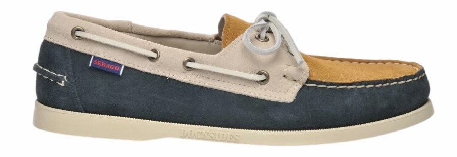 Homme Sebago | Chaussures Bateau Homme Sebago Portland Jib Blue Navy Papyrus