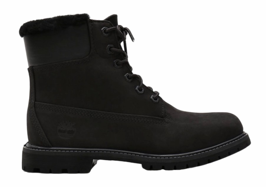 Femme Timberland | Timberland Femme 6 Inch Premium Shearling Lined Wp Black Nubuck