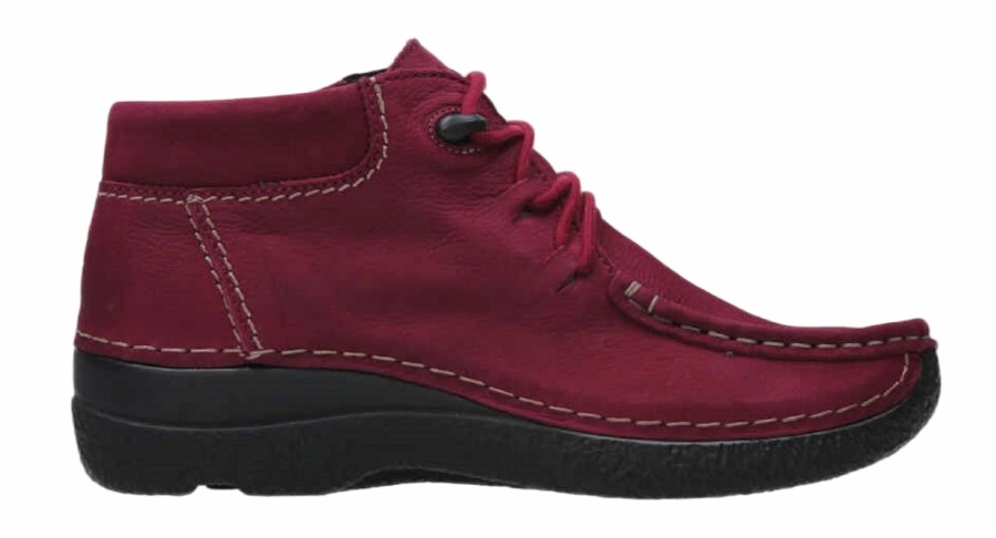 Femme Wolky | Chaussures A Lacets Wolky Femme Seamy Moc Oxblood