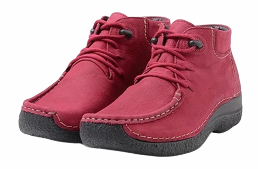 Femme Wolky | Chaussures A Lacets Wolky Femme Seamy Moc Oxblood