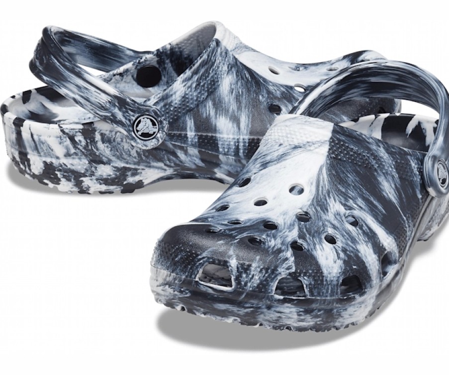 Femme Crocs | Sandales Crocs Classic Marbled Clog White Black