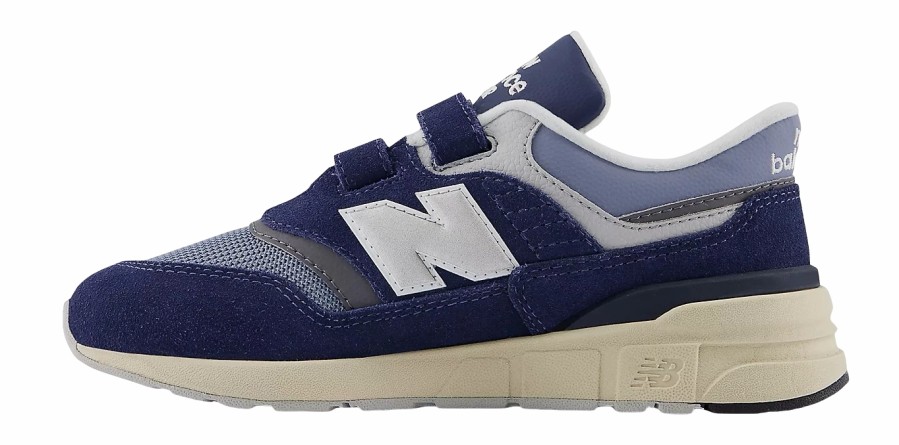 Enfant New Balance | Baskets New Balance Enfant Pz997 Rv1 Nb Navy Silver Metallic