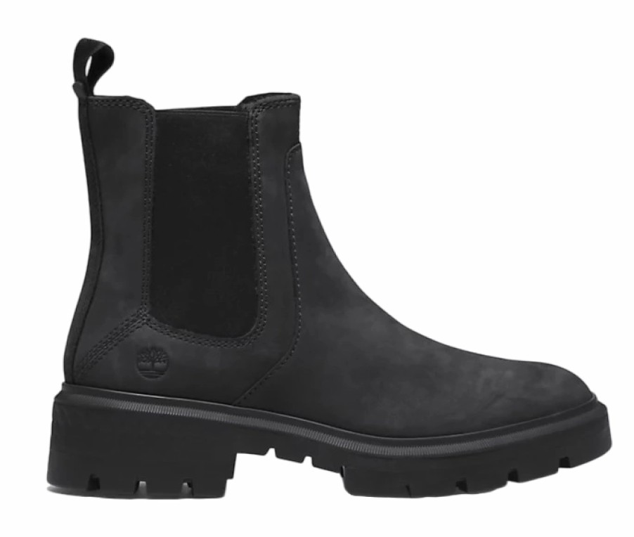 Femme Timberland | Bottines Timberland Cortina Valley Chelsea Women Black Full Grain Jet Black