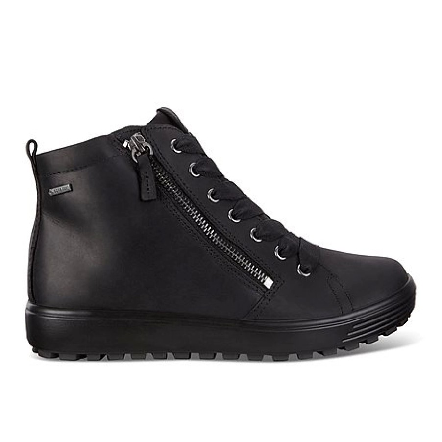 Femme Ecco | Bottines Ecco Femme Soft 7 Tred Black Oil Nubuck