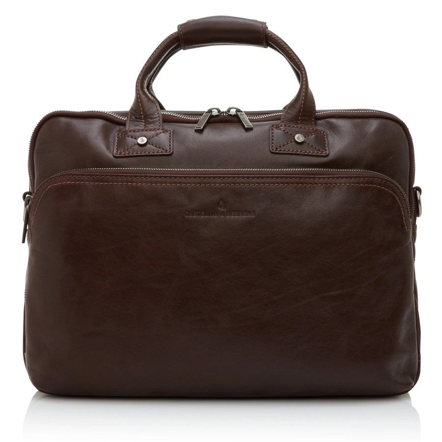 Accessoires Castelijn & Beerens | Sac D'Ordinateur Portable Castelijn & Beerens Firenze Mocca Deluxe 15,6