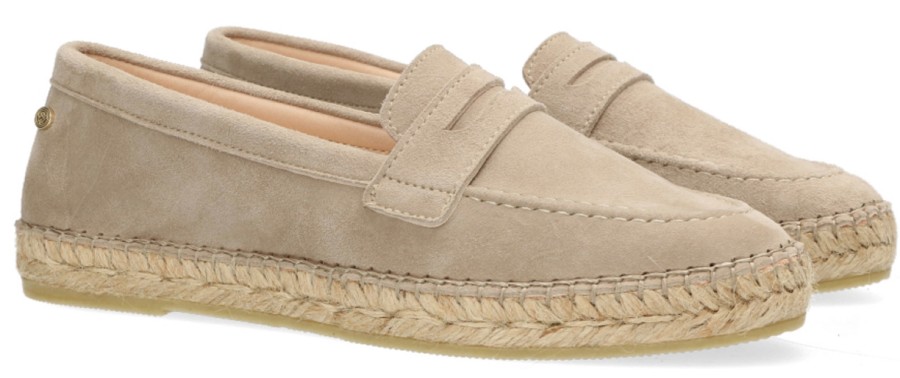 Femme Fred de la Bretoniere | Espadrilles Fred De La Bretoniere Femme Frs1045 Daim De Luxe Light Taupe