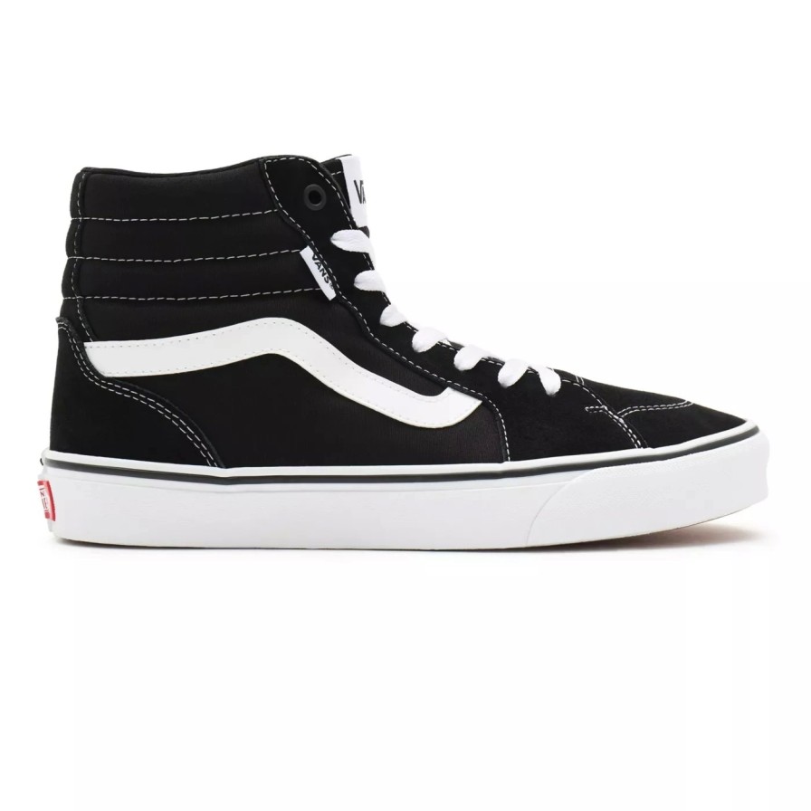 Homme Vans | Baskets Vans Homme Filmore Hi Suede Canvas Black White 2023