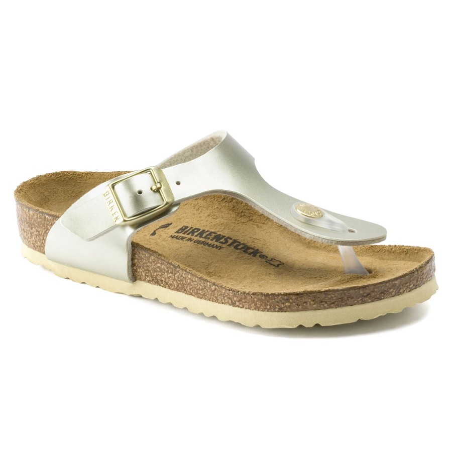 Enfant Birkenstock | Tongs Birkenstock Girls Gizeh Electric Metallics Copper Narrow