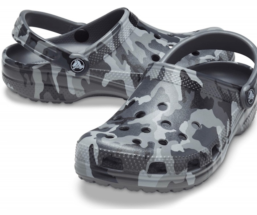 Femme Crocs | Sandales Crocs Classic Printed Camo Clog Slate Grey Multi